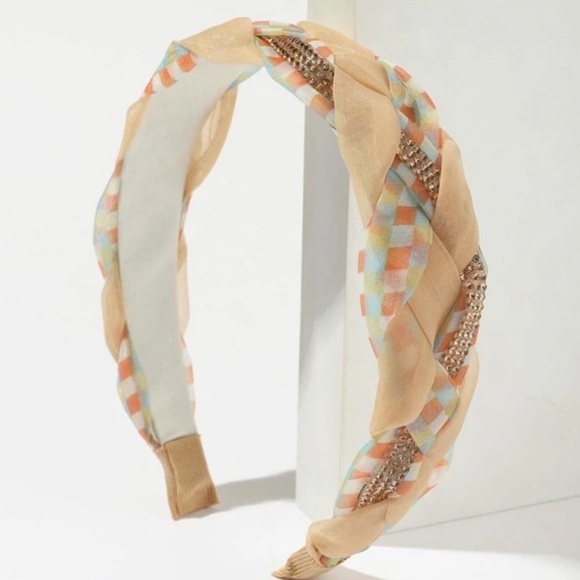 Rhinestone Braided Colorful Headbands - Picture 3 of 6